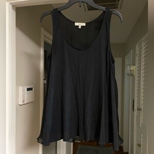 Adam Lippes Black Asymmetrical Tank Top